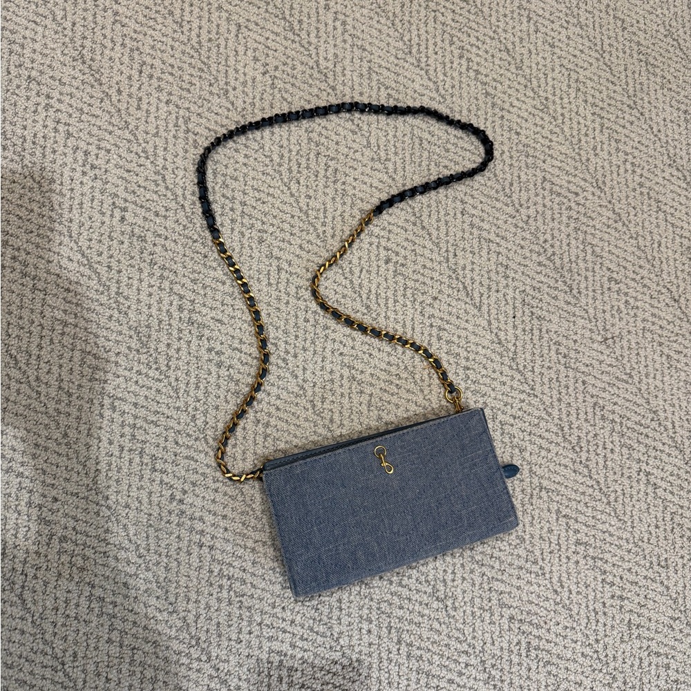 Rebecca Minkoff Denim Crossbody Wallet with Chain Strap